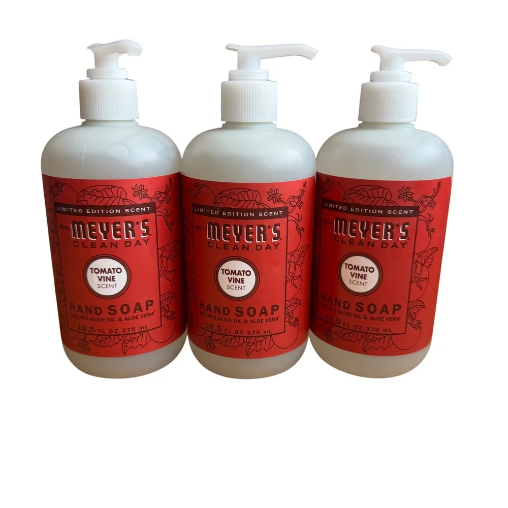 Mrs. Meyer's Clean Day Tomato Vine Hand Soap bundle 12.5oz Limited Edition